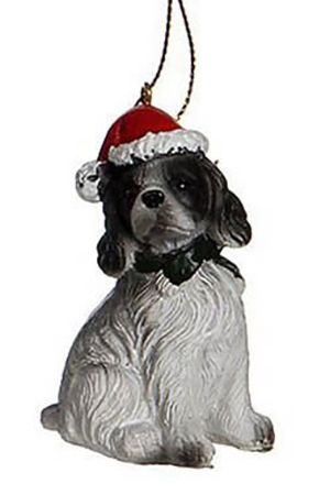 Елочная игрушка Собачка Спаниель - Новогодние питомцы 8*4 см, подвеска, Edelman