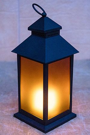 Светодиодный светильник - фонарь ЧАРУЮЩИЙ СВЕТ, имитация 'живого пламени', 36 LED-огней, 31 см, пластик, черный, таймер, батарейки, Kaemingk (Lumineo)