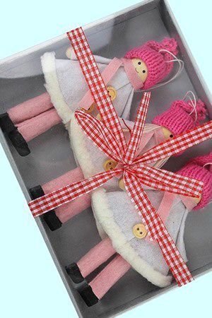Набор ёлочных игрушек ПОДРУЖКИ-ХОХОТУШКИ в розовом, 17х13 см (3 шт.), Hogewoning
