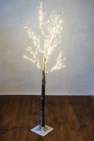 Светящееся ЗАСНЕЖЕННОЕ ДЕРЕВЦЕ с инеем, 400 тёплых белых микро LED-огней, 150 см, уличное, Kaemingk (Lumineo)