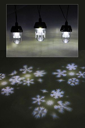 Гирлянда-светильник ТАНЕЦ СНЕЖИНОК, 6 холодных белых LED-ламп, проекция на 1.5 м2, 2.5+5 м, уличная, Kaemingk