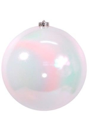 Пластиковый шар глянцевый, цвет: белый радужный, 200 мм, Winter Deco