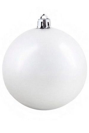 Пластиковый шар матовый, цвет: белый, 200 мм, Winter Deco