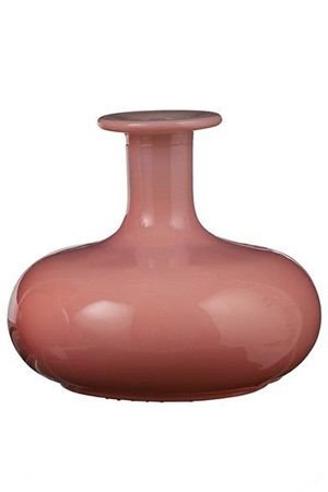 Декоративная стеклянная вазочка АЛХИМИЯ элипсоид, розовая, 14 см, Edelman
