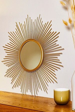Настенное зеркало СОЛНЦЕ ЛУЧИСТОЕ золотое, 50 см