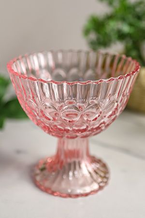 Креманка ГУРМЭ, стекло, цвет-розовый, 12x13 см, 380 мл, Kaemingk
