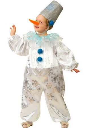 Карнавальный костюм Снеговичок Снежок, размер 128-64, Батик