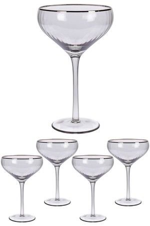 Набор бокалов для мартини ЭЛЕГАНЦА, стекло, дымчатый, 260 мл, 4 шт., Koopman International