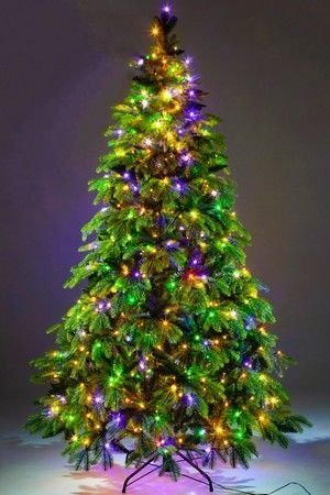 Искусственная елка с гирляндой Власта 180 см, 500 разноцветных/теплых белых LED ламп, контроллер, ЛИТАЯ + ПВХ, CRYSTAL TREES