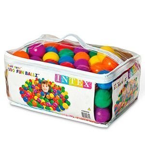 Набор из 100 разноцветных пластиковых шаров в переноске, INTEX, Intex