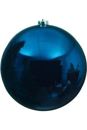 Пластиковый шар глянцевый, цвет: синий бархат, 140 мм, Winter Deco