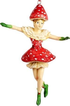 Ёлочная игрушка ГРИБНОЙ КАРНАВАЛ (танцовщица в зелёных сапожках), полистоун, 12.5 см, Goodwill