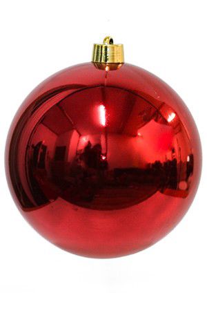 Пластиковый шар глянцевый, красный, 300 мм, Winter Deco
