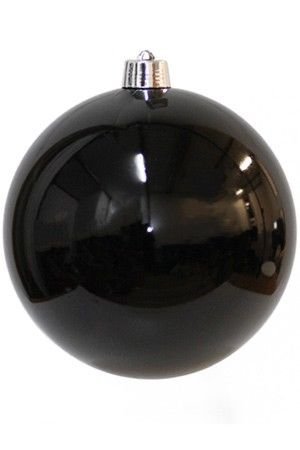 Пластиковый шар глянцевый, черный, 300 мм, Winter Deco