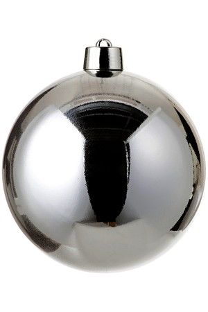 Пластиковый шар глянцевый, серебряный, 500 мм, Winter Deco