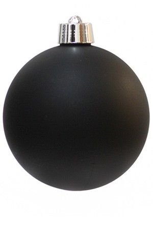 Пластиковый шар матовый, черный, 200 мм, Winter Deco