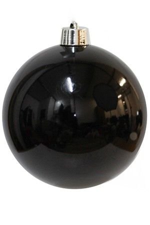 Пластиковый шар глянцевый, черный, 250 мм, Winter Deco