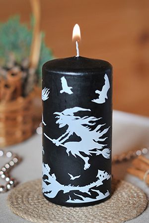Декоративная свеча-столбик ХЭЛЛОУИН - ВЕДЬМА, 6х13 см, Омский Свечной