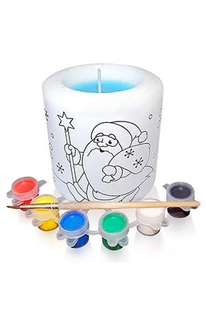 Новогодний набор для раскрашивания - ароматическая свеча ДЕД МОРОЗ, 8 см, Омский Свечной