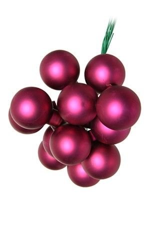 ГРОЗДЬ стеклянных матовых шариков на проволоке, 12 шаров по 25 мм, цвет: магнолия, Kaemingk