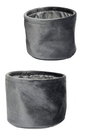 Набор корзин для хранения ПОЛЛИ, текстиль, серый графит, 12-14 см, 2 шт., Kaemingk