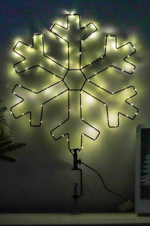 Светодиодная снежинка МОРОЗНЫЙ ОБРАЗ с винтовым креплением, 80 теплых белых LED-огней, 49 см, уличная, Kaemingk