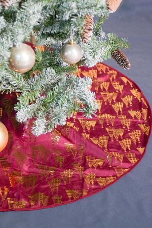 Юбка для декорирования основания ёлки ГОЛДЕН ФОРЕСТ, бордовая, 95 см, Koopman International