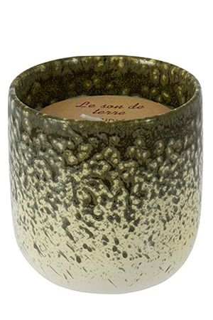 Ароматическая свеча в керамическом стакане LE SON DE LA TERRE - OUD WOOD, 9 см, Koopman International