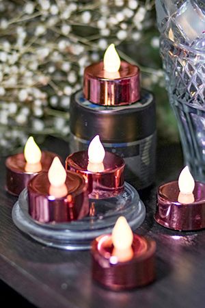 Набор светодиодных чайных свечей СЭЙОРИ, красные, 4 см, 6 шт., Kaemingk