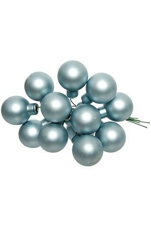 ГРОЗДЬ стеклянных матовых шариков на проволоке, 12 шаров по 25 мм, цвет: Misty Blue, Kaemingk