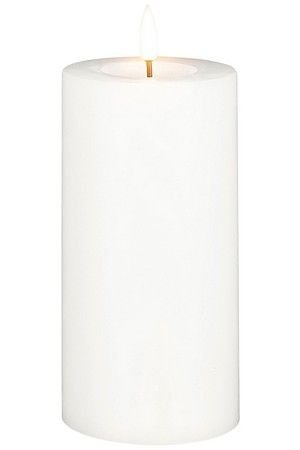 Светодиодная восковая свеча КАЛИНРИ, белая, тёплый белый LED-огонь мерцающий, "натуральный фитилёк", 15 см, Edelman