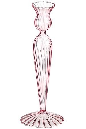 Стеклянный подсвечник ДЖАЙДА, нежно-розовый, 25 см, Edelman