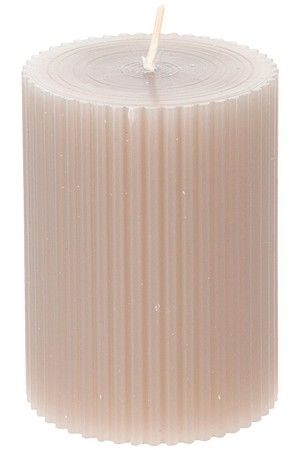 Рустикальная свеча-столбик АМПЛЬ, серая, 8х6 см, Koopman International