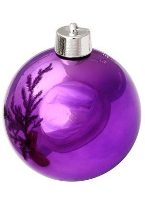 Пластиковый шар, глянцевый, фиолетовый, 200 мм, Winter Deco