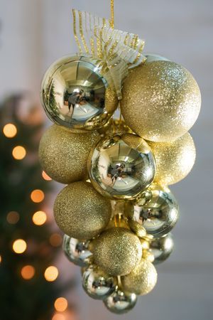 Подвеска-гроздь ИГРА БЛИКОВ, золотой, 30 см, Winter Deco