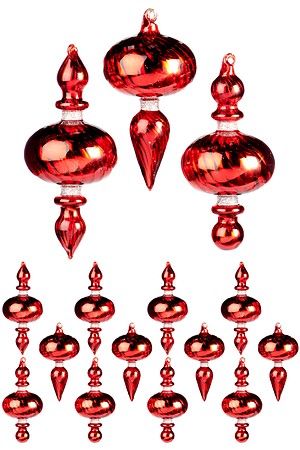 Набор ёлочных украшений ВОСТОЧНЫЕ СКАЗКИ, стекло, красный, 15 см, 12 шт., Goodwill