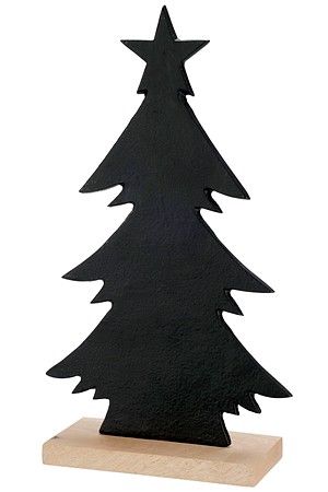 Декоративная елка ТЕНЬ НОВОГОДНЕЙ ЕЛОЧКИ, дерево, металл, чёрная, 31 см, Koopman International