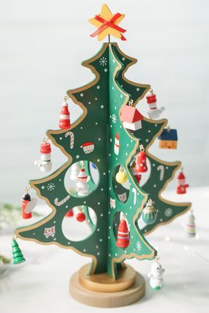 Сувенирная елка с игрушками "СОБЕРИ САМ!", дерево, зеленая, 26 см, Koopman International