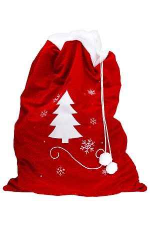 Мешок Деда Мороза - БЕЛОСНЕЖНАЯ ЕЛОЧКА, текстиль, 24 тёплых белых LED-огня, 90 см, Koopman International