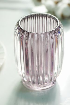 Стеклянная ваза ЗИМНИЙ КОКТЕЙЛЬ, сливовая, 12 см, EDG