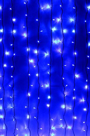 Светодиодный занавес Quality Light 2*1 м, 200 синих LED ламп, черный ПВХ, соединяемый, IP44, BEAUTY LED