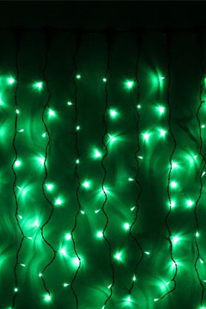 Светодиодный занавес Quality Light 2*1 м, 200 зеленых LED ламп, черный ПВХ, соединяемый, IP44, BEAUTY LED