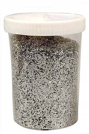 Блестящая присыпка серебряная, пластиковый глиттер, 110 г, Kaemingk (Decoris)