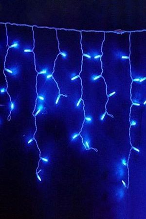 Светодиодная гирлянда БАХРОМА ICICLE RUBI, 100 синих LED-огней, 2х0.5+1.5 м, коннектор, черный каучук, уличная, SNOWHOUSE