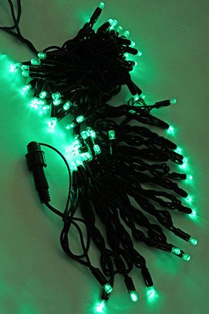 Уличная гирлянда 24V Laitcom Legoled 75 зеленых LED ламп, 10 м, черный КАУЧУК, соединяемая, IP54, Laitcom