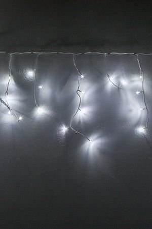 Светодиодная гирлянда Бахрома 7.5*0.5 м, 175 холодных белых LED ламп, контроллер, белый ПВХ, IP44, Kaemingk (Lumineo)