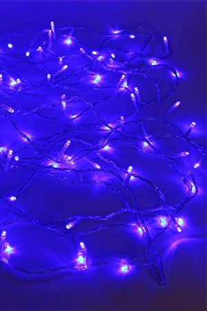 Светодиодная гирлянда 120 синих LED ламп 12 м, прозрачный ПВХ, соединяемая, IP44, SNOWHOUSE