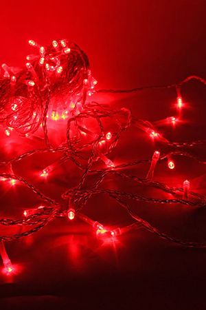 Светодиодная гирлянда 120 красных LED ламп 12 м, прозрачный ПВХ, соединяемая, IP44, SNOWHOUSE
