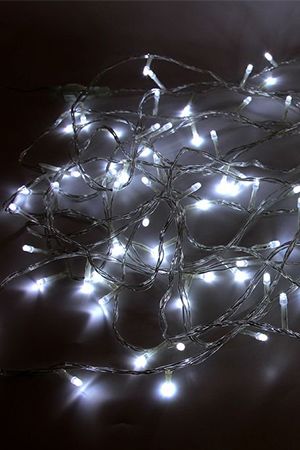 Светодиодная гирлянда 120 холодных белых LED ламп 12 м, прозрачный ПВХ, соединяемая, IP44, SNOWHOUSE