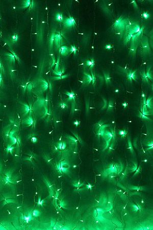 Занавес световой PLAY LIGHT МЕРЦАЮЩИЙ, 600 зеленых LED ламп, 2x3 м, прозрачный провод, коннектор, уличный, BEAUTY LED